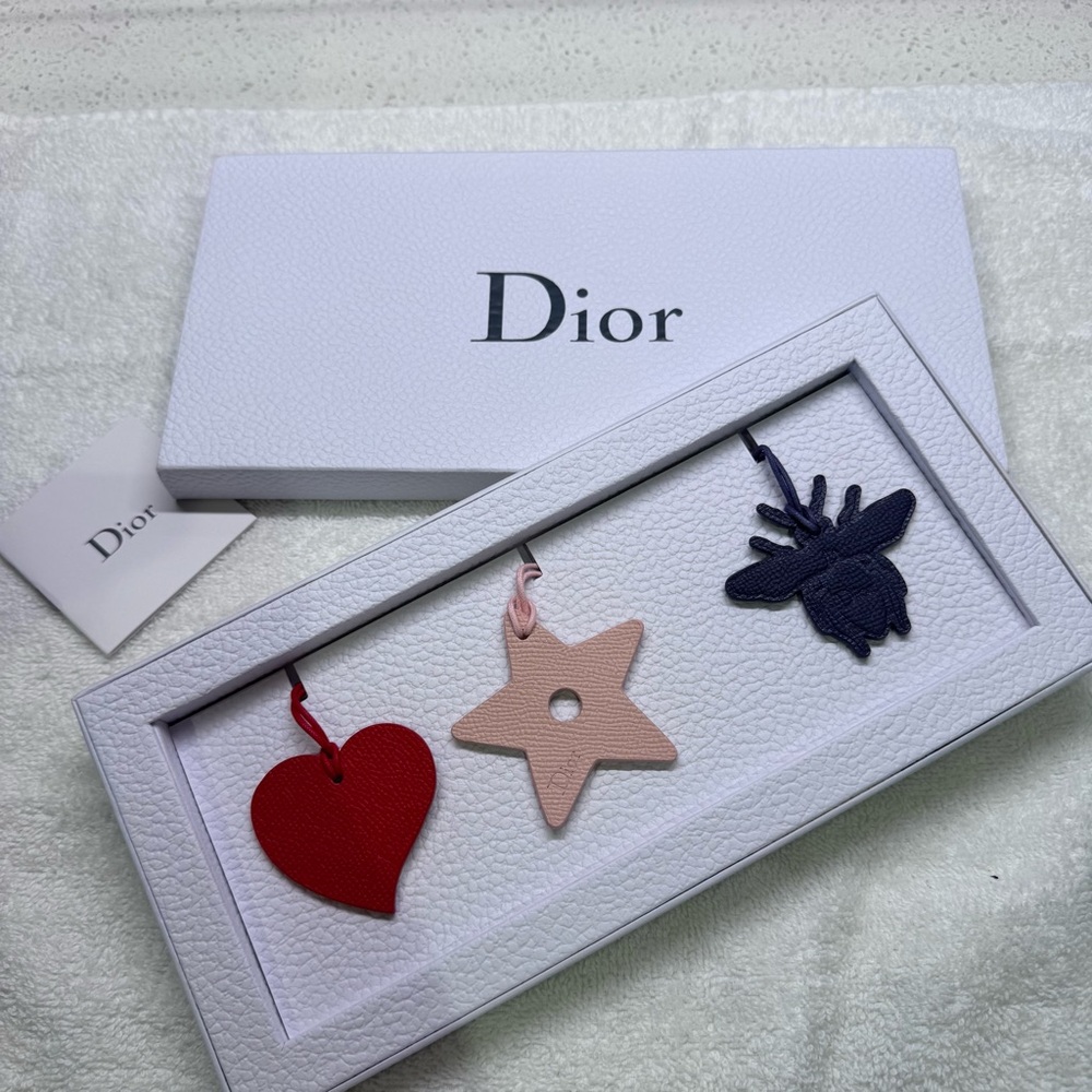 Dior Red, Pink & Blue Bag Charms / Jewelry Accessories Set